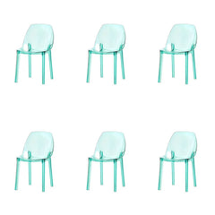 Home Indoor Armless Dining Chairs Acrylic Side Parsons Chair Dining Chairs