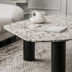Terrazzo coffee table with contemporary design, perfect for small homes and chic office spaces