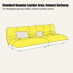Togo Style Leather Sleeper Sofa Bed without Arms