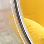 Blue and ruby transparent porch swing with alloy stand, cushions, and chain