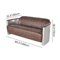 3-seater vintage brown sofa with industrial loft aviator style