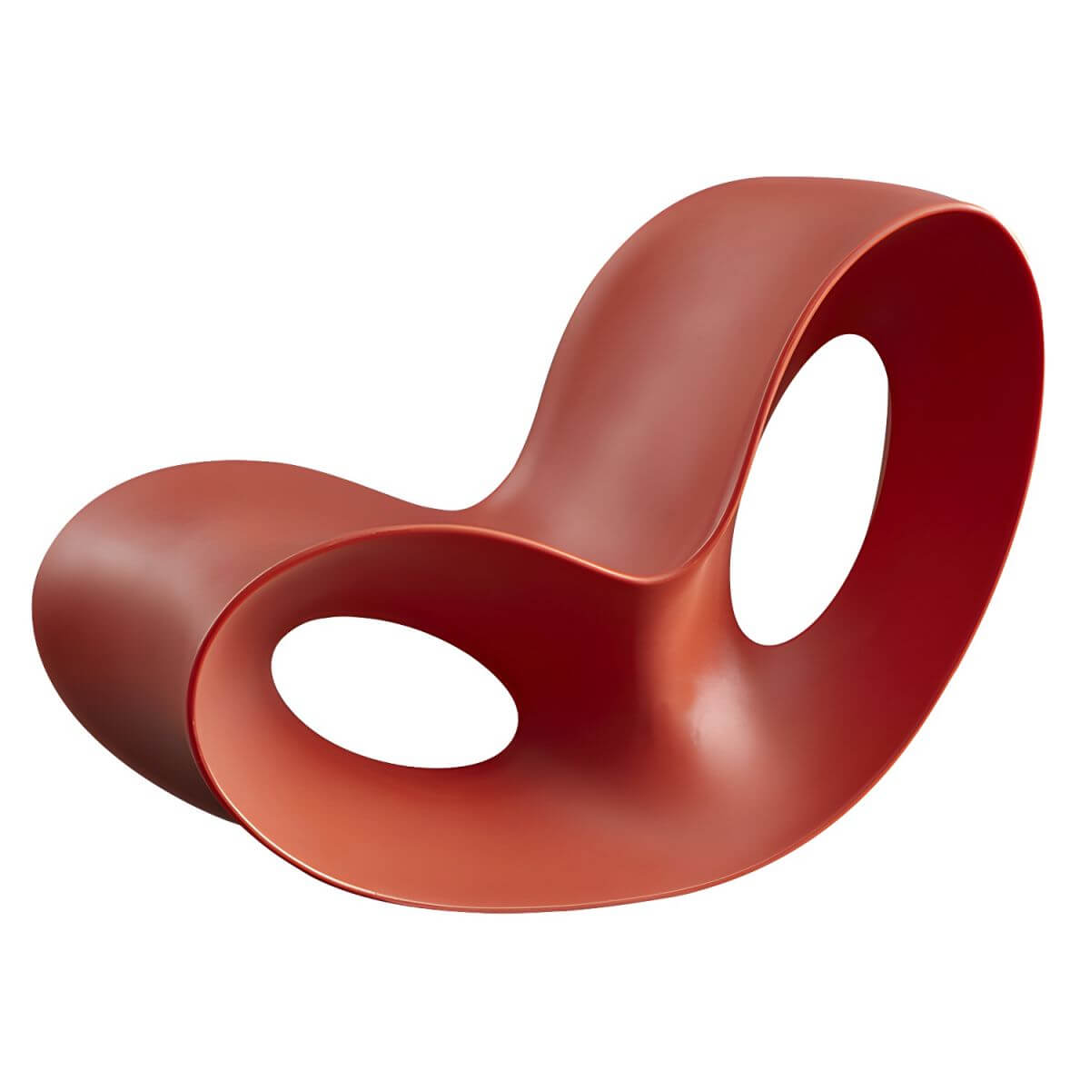 Contemporary plastic and acrylic rocking accent chair with modern design