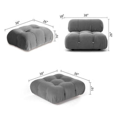 Sofá de 3 plazas de terciopelo con chaise orientable a izquierda o derecha