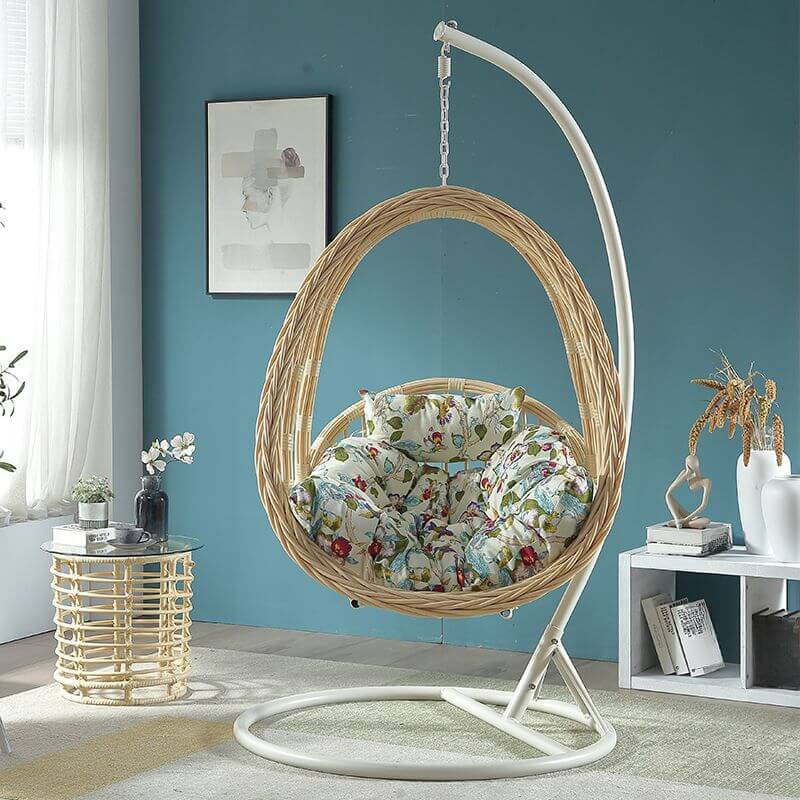 Aluminum porch swing with stand, includes cushions and chain for comfortable outdoor seating main product image