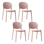 Scandinavian plastic dining chair with open back and four legs, ideal for home use