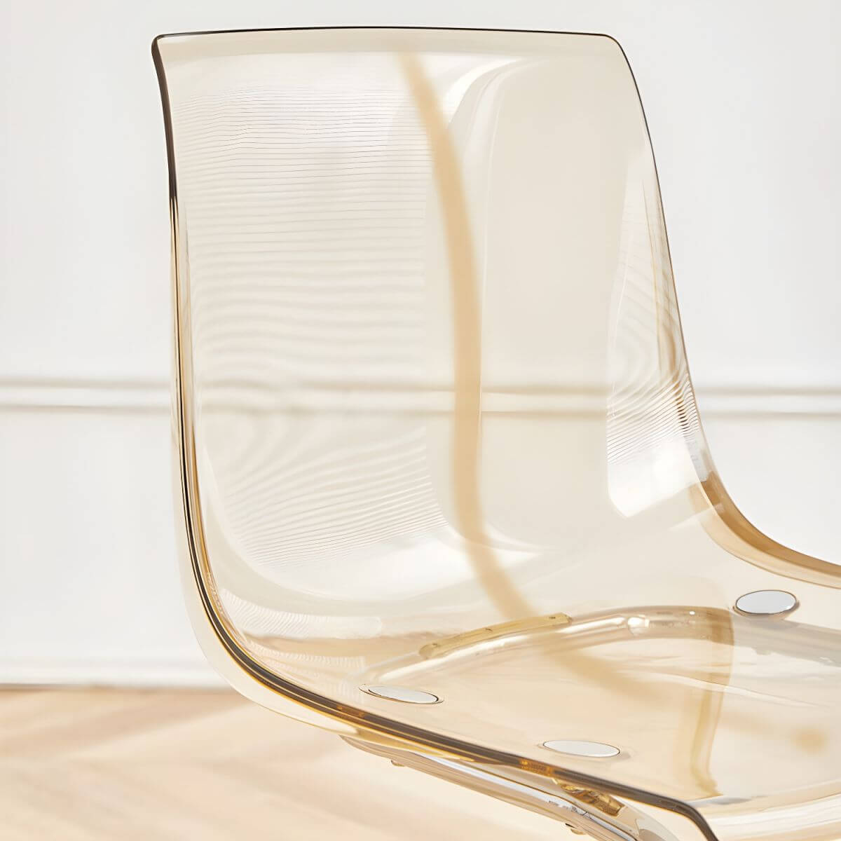 Scandinavian style plastic and acrylic non-upholstered side dining chair