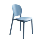 Stackable Scandinavian side chair with open back made of plastic and acrylic for dining
