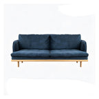 Modern polyester sofa settee with recessed arms and tight back, ideal for living room seating