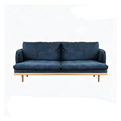 Modern Style Polyester Sofa Recessed Arm Tight Back Settee for Living Room Sofa