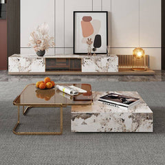 Modern Extendable TV Stand for TVs up to 85" with Storage Drawers