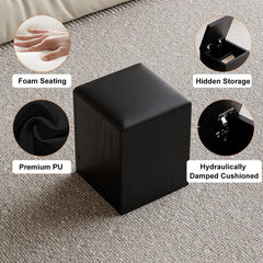 Modern Black Lift Top Coffee Table 4 in 1 with Storage Ottoman Foldable and Casters