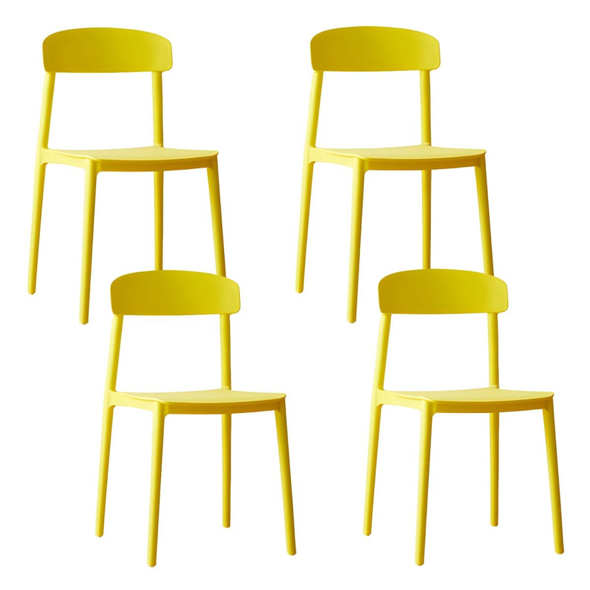 Scandinavian style low back kitchen and dining chair made of plastic and acrylic