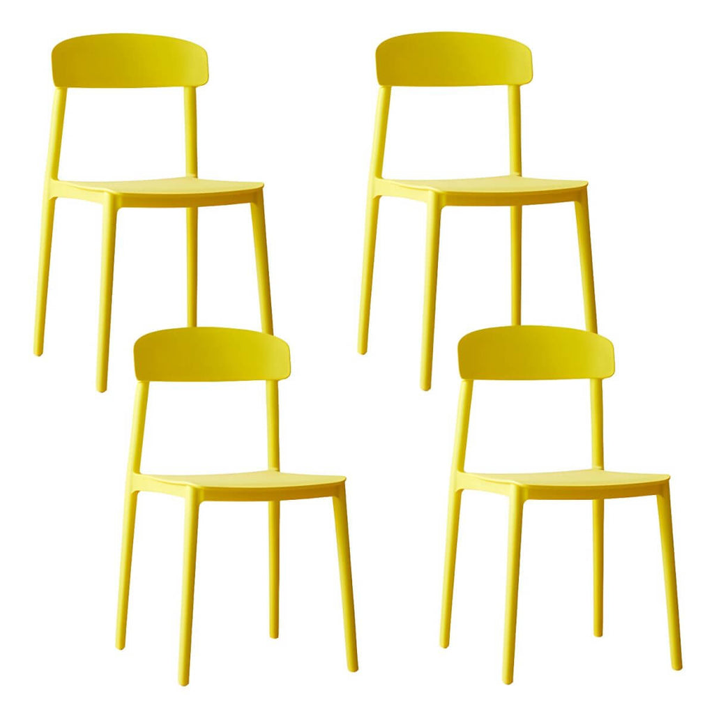 Scandinavian style low back kitchen and dining chair made of plastic and acrylic