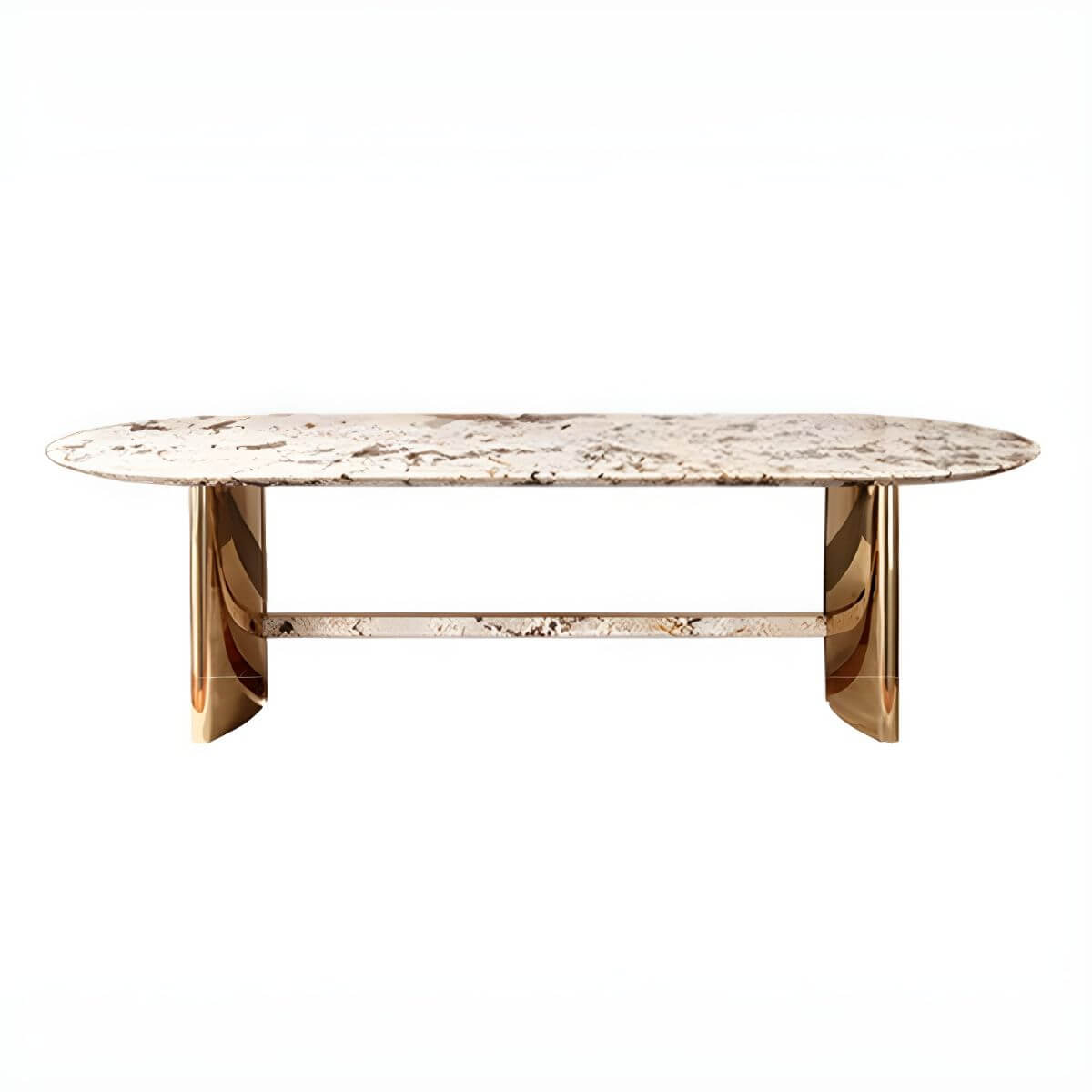 Oval marble dining table with traditional luxury design for home dining rooms