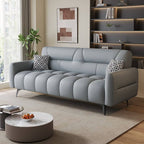 Synthetic Leather Arm-Included Cerulean Standard Sofa, Latex, Ultramarine, 83"L x 28"W x 33"H