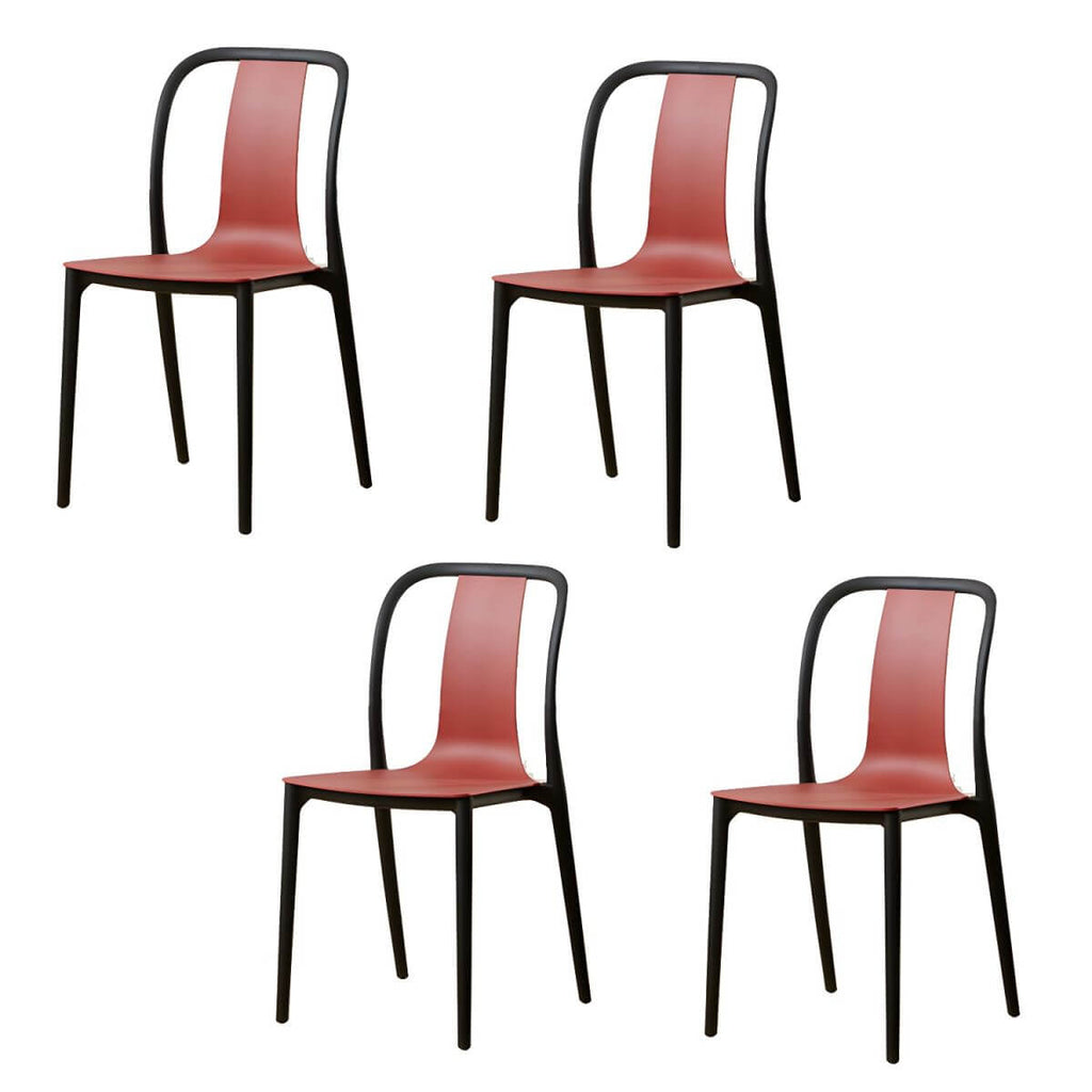 Low-back plastic and acrylic side chair with modern style for kitchen and dining areas
