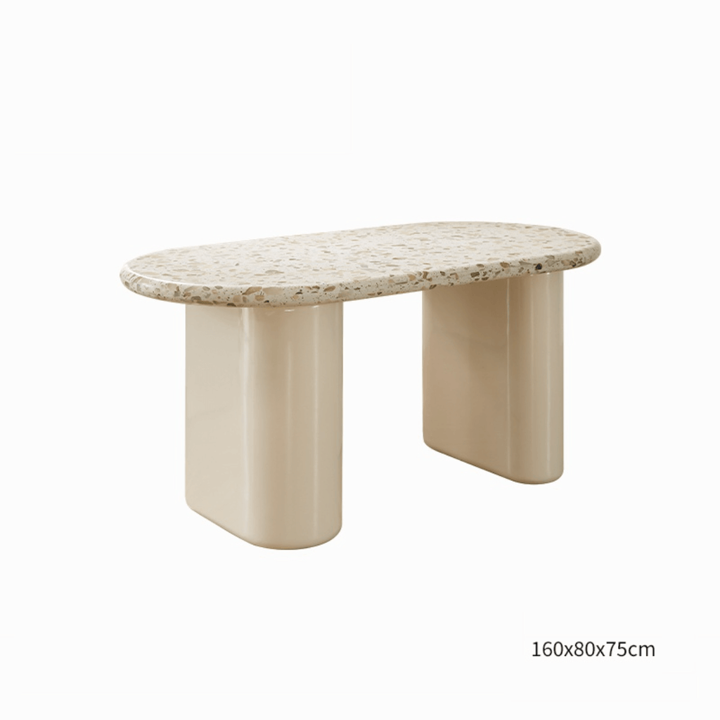 Terrazzo dining table combining premium quality with safety and stylish design