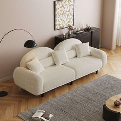 84" Sherpa Modern Upholstered Sofa