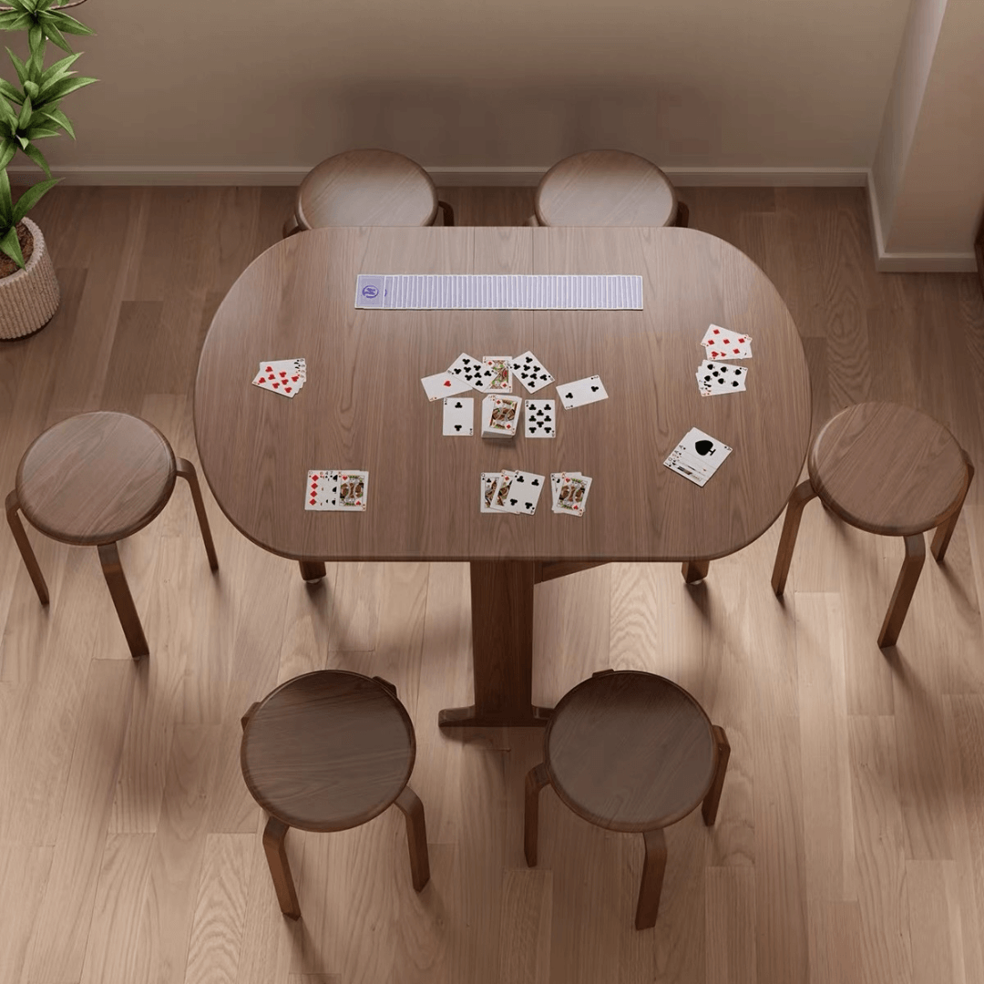 Wooden round folding table ideal for versatile home use and easy storage