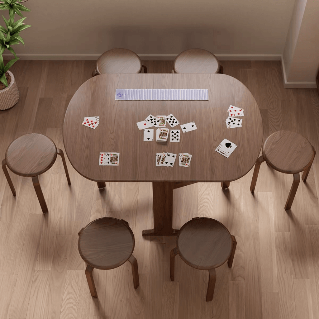 Wooden round folding table ideal for versatile home use and easy storage