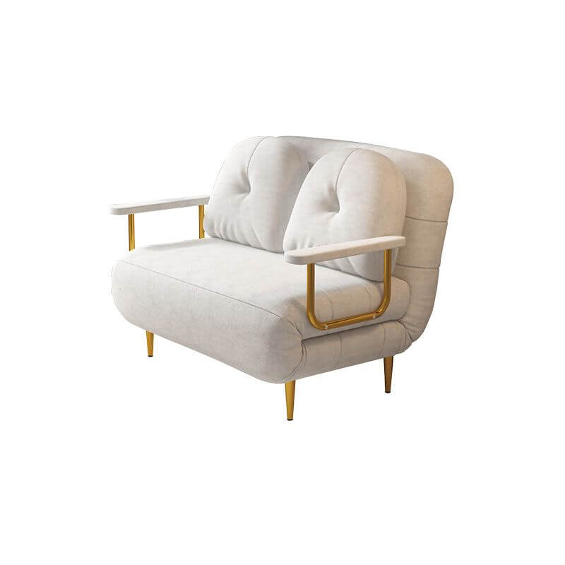 Convertible sofa sleeper with tufted back and polyester fiber upholstery