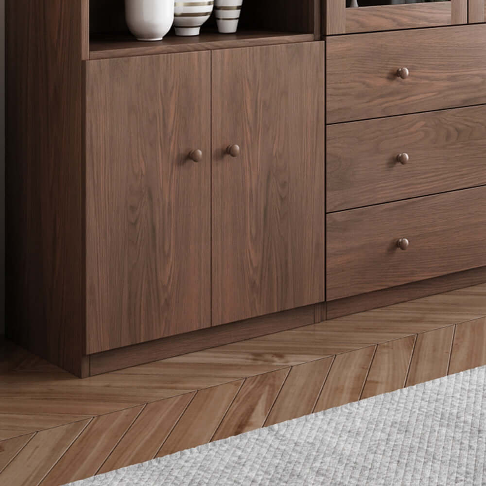 Modern modular floor-to-ceiling bookshelf with doors for versatile storage and organization