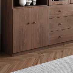 Modern Floor-to-Ceiling Bookshelf with Doors - Modular Storage Cabinet