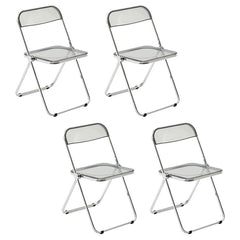Scandinavian Style Silver Metal Leg Plastic & Acrylic Side Chair Dining Chairs