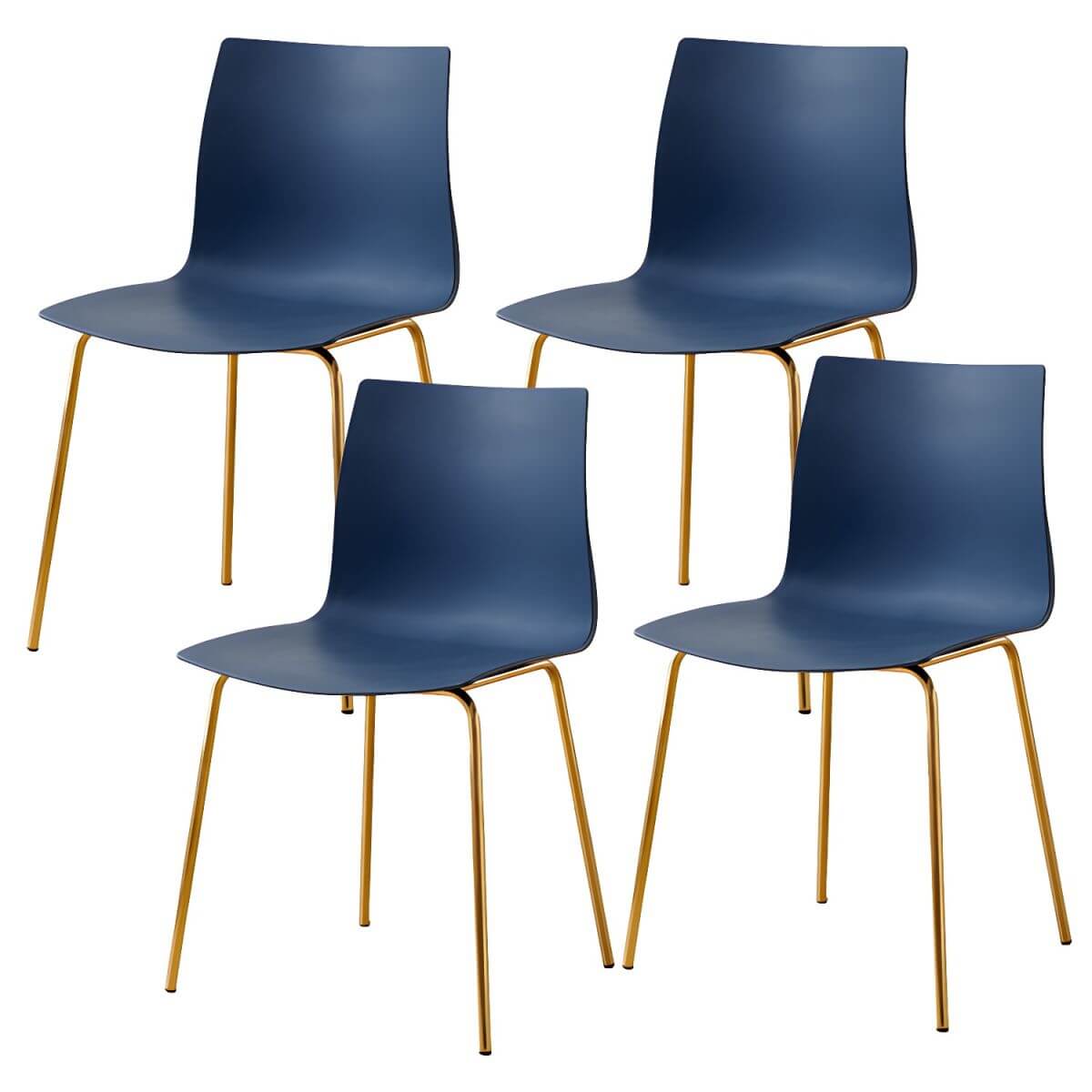 Modern plastic and acrylic side chair with metal legs, ideal for kitchen and dining rooms