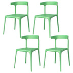 Stackable Nordic acrylic dining chair with backrest and acrylic legs
