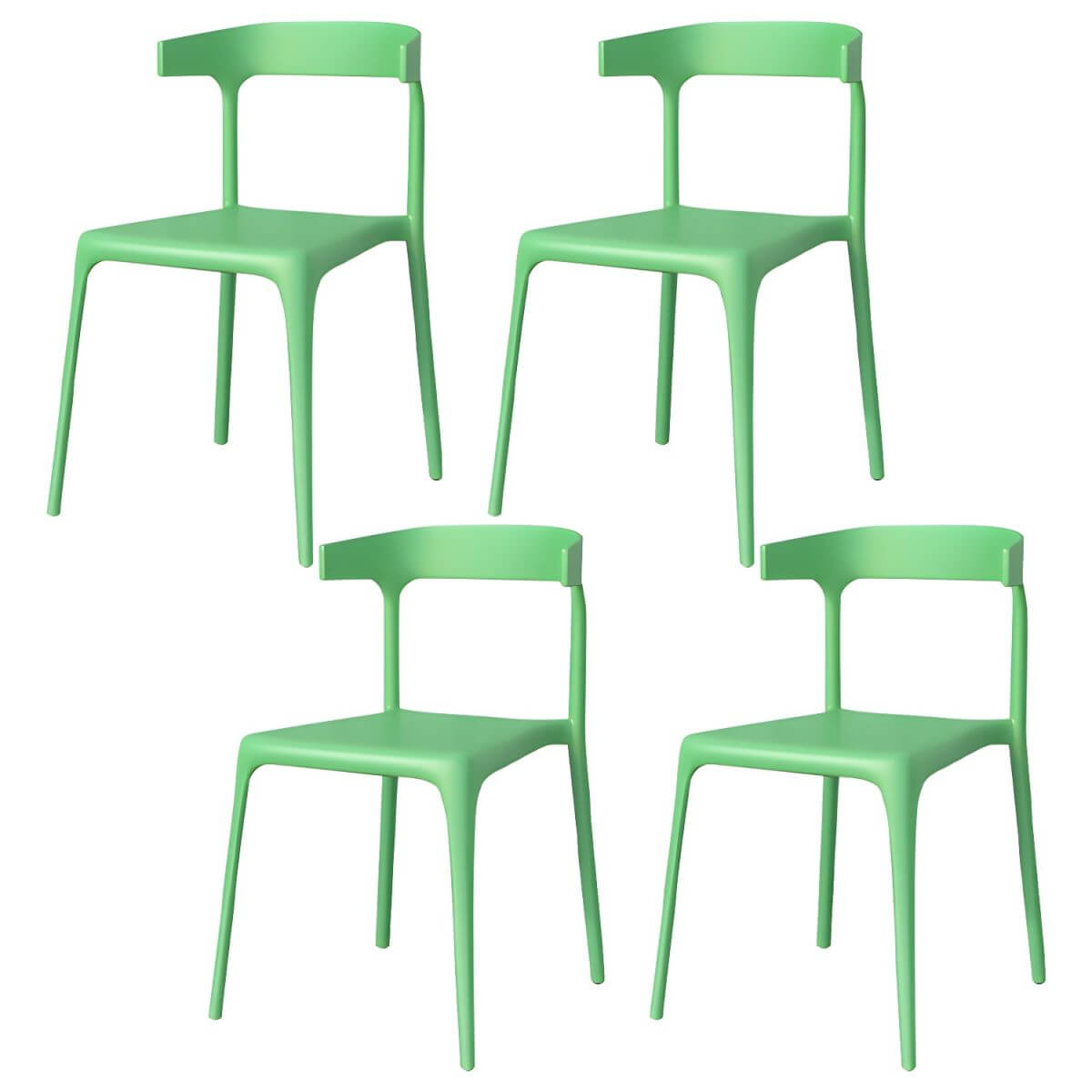 Stackable Nordic acrylic dining chair with backrest and acrylic legs