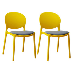 Scandinavian Plastic Dining Chair Open Back Side Chair with 4 Legs for Home Use Dining Chairs