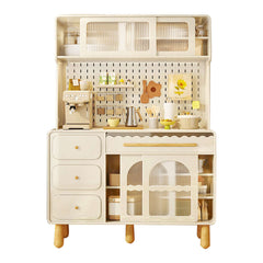 Wood Sideboard Perforated Storage Cabinet