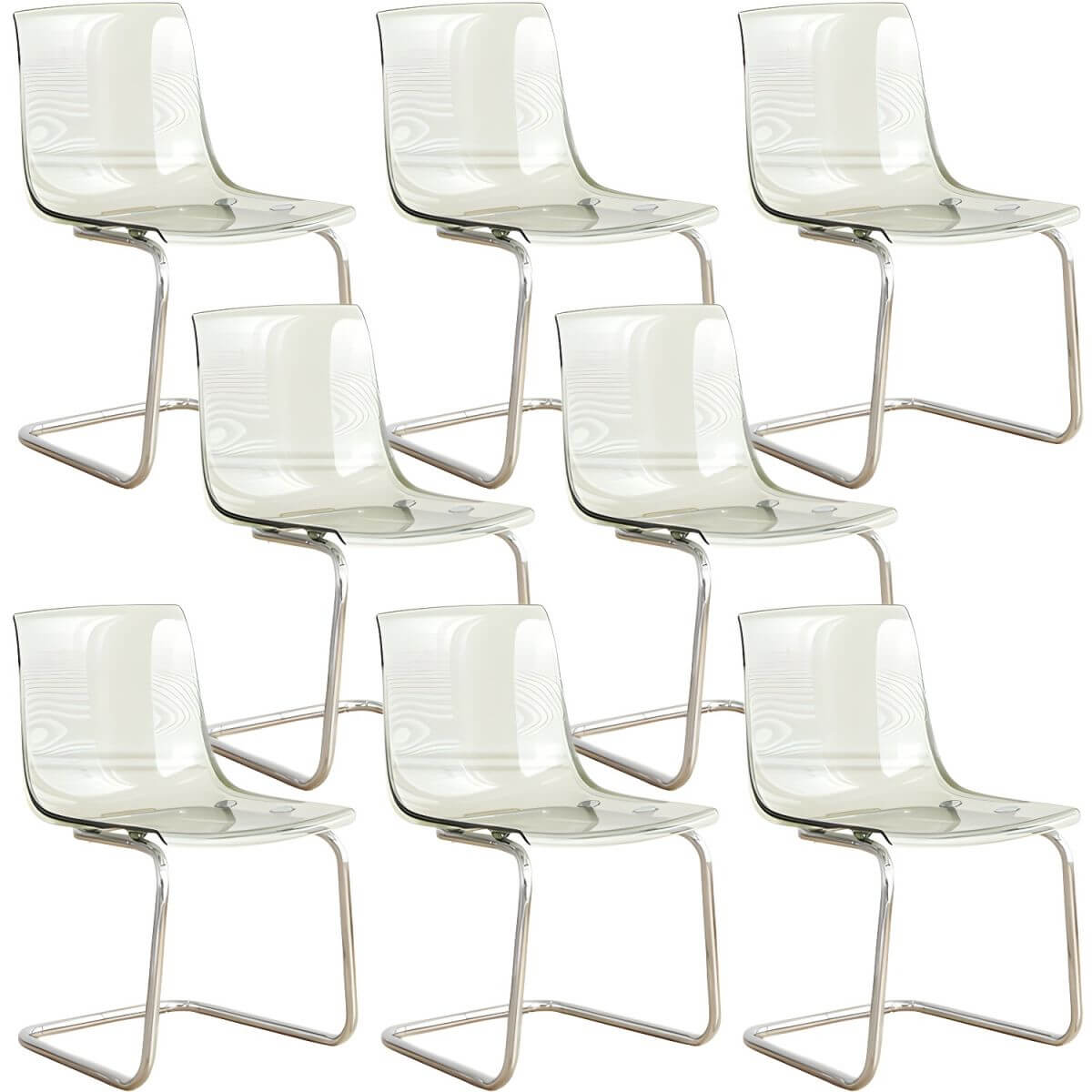 Scandinavian style plastic and acrylic non-upholstered side dining chair