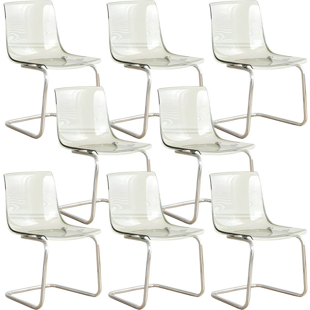 Scandinavian style plastic and acrylic non-upholstered side dining chair