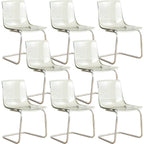 Scandinavian style plastic and acrylic non-upholstered side dining chair