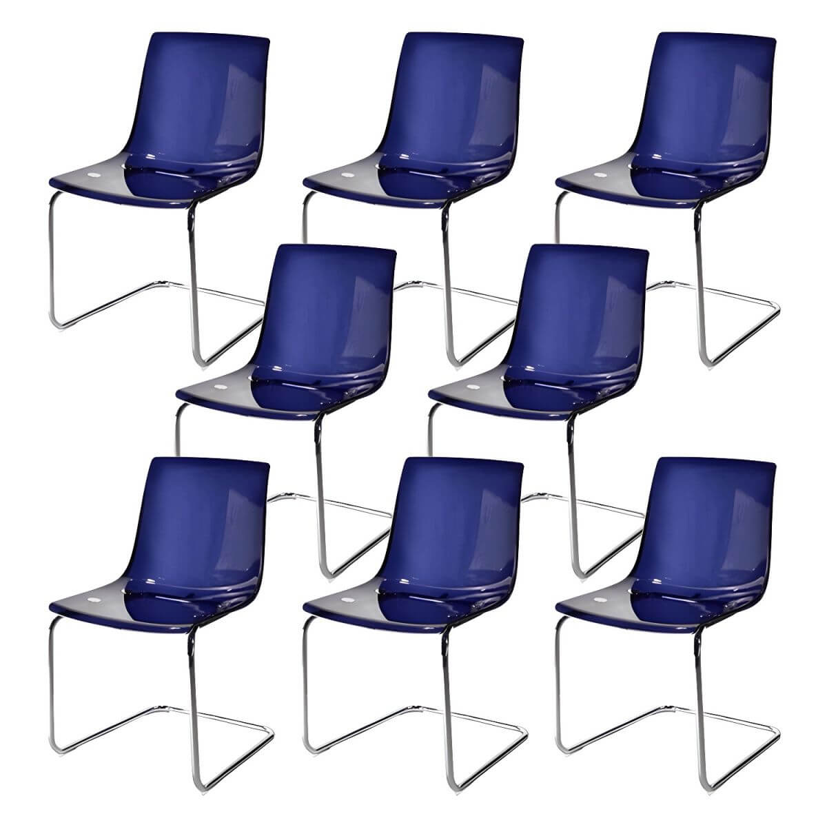 Scandinavian style low back side chair made of plastic and acrylic, ideal for kitchen and dining areas