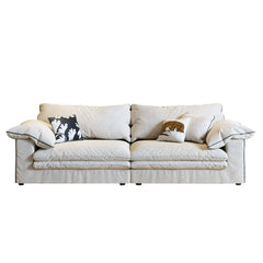 Beige Cotton Linen Removable Washable Fabric Sofa
