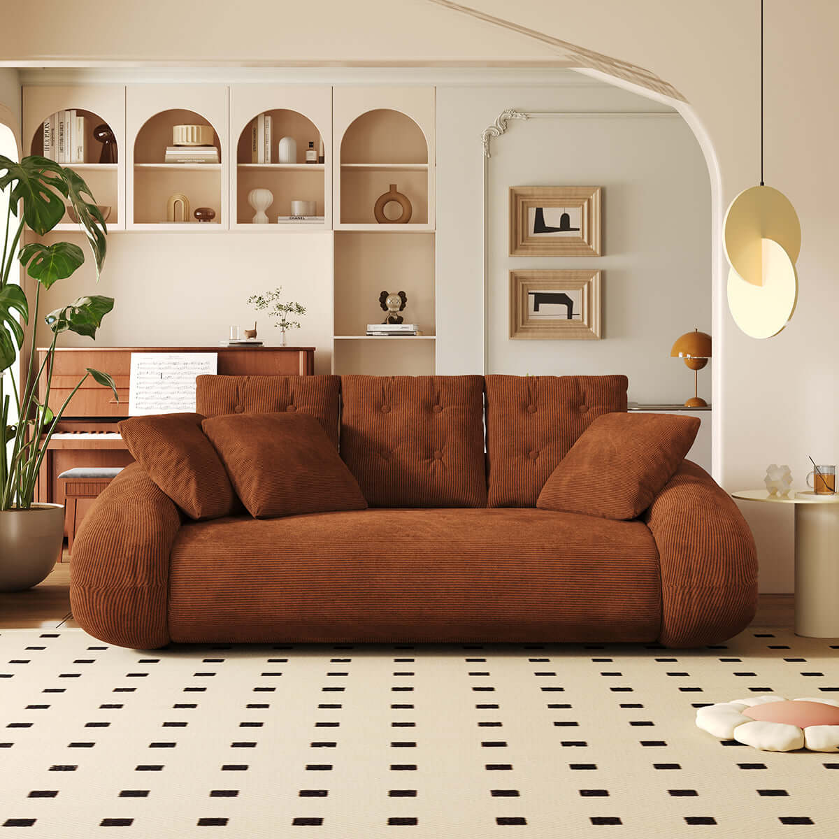 Cocochairs Corduroy Folding Sofa Bed – Pet-Friendly Floor Couch for Pets & People