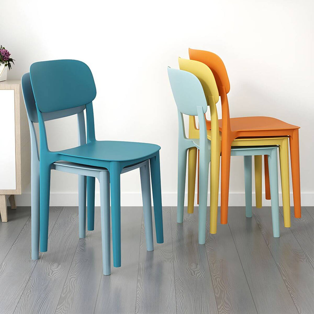 Stackable Nordic acrylic dining chair with backrest and acrylic legs
