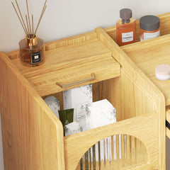Wooden Makeup Vanity Practical Dressing Table with 1 Drawer & 1 Cabinet