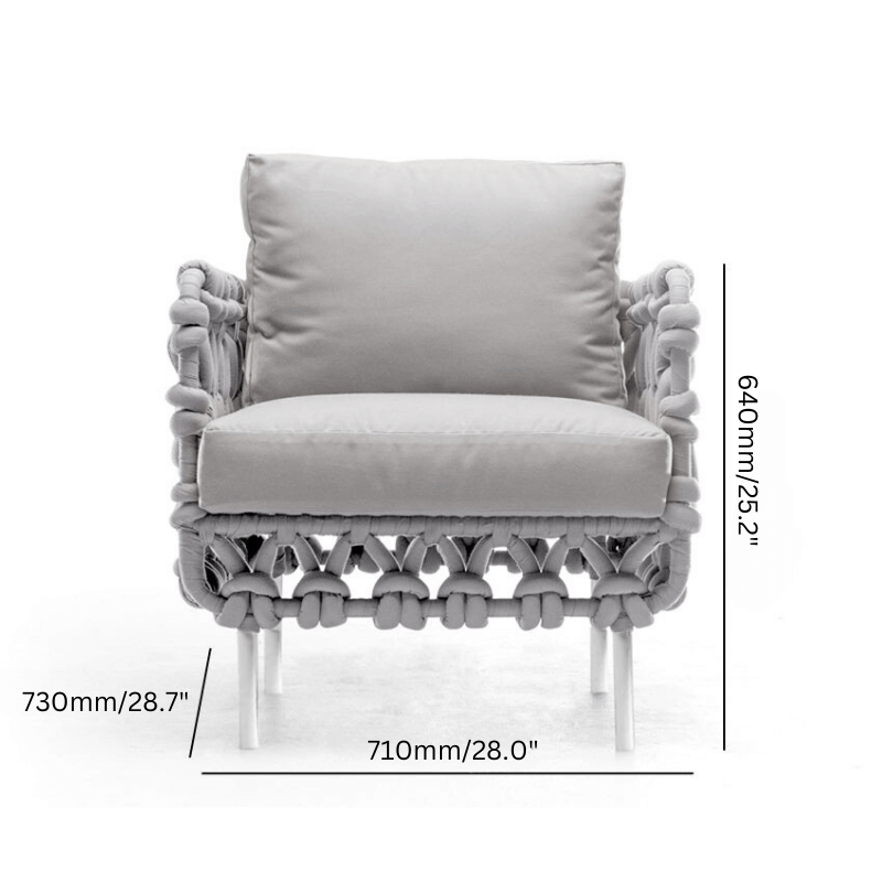 Gray Patio Seating Set with Aluminum and Rope Construction