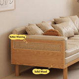 Leath-Aire Wooden/Smoky Upholstered Convertible Sofa Full Sleeper Sofa