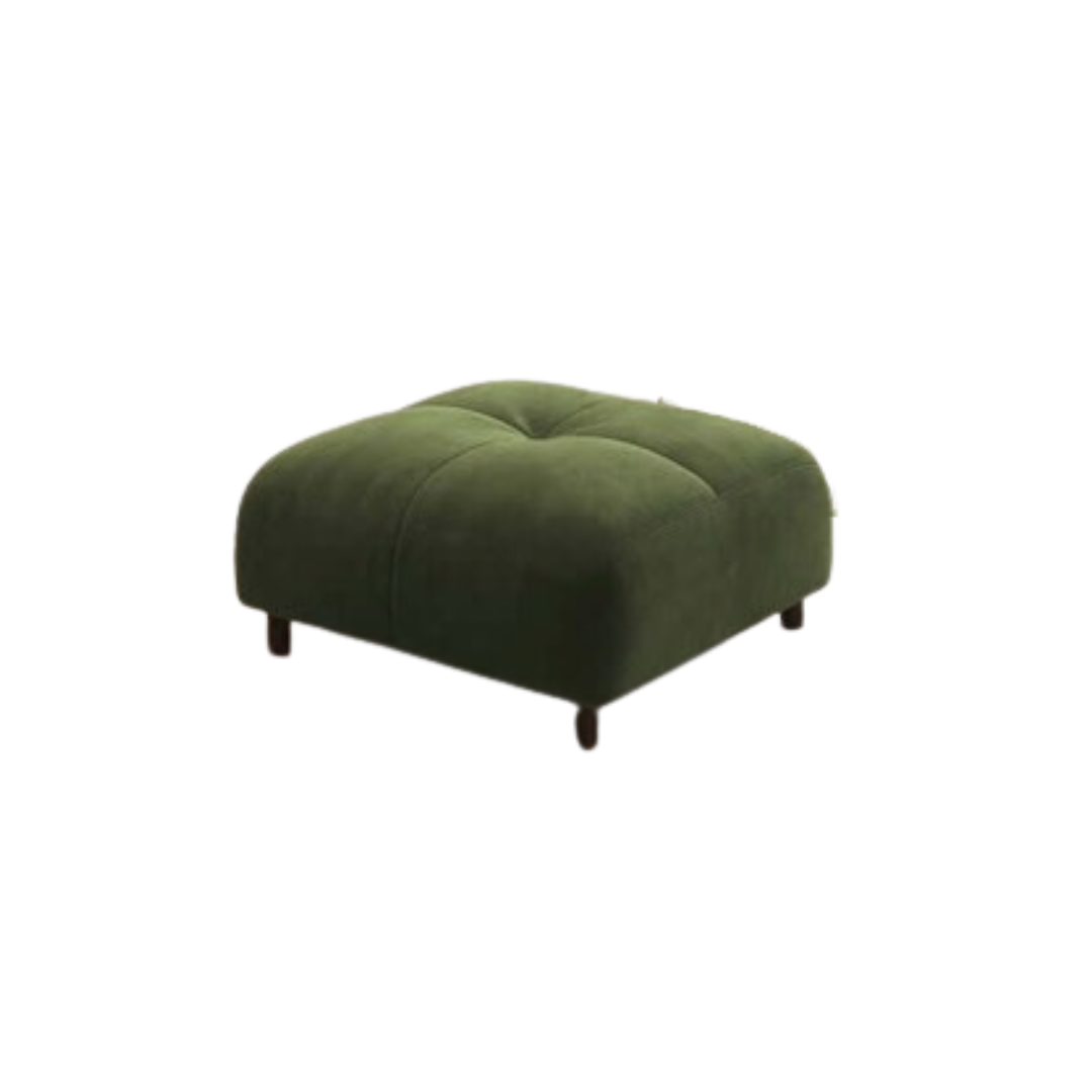 Modern green and white sofa with soft tech fabric, perfect for a cozy living room