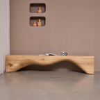 Flash Sale - Simple Solid Wood Bench Accent in Wood Color with Solid Pattern