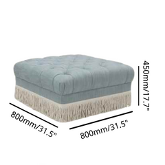 Retro Tassel Sofa Velvet Upholstered 3Seater Sofa Tufted Luxury Sofa 82.7"
