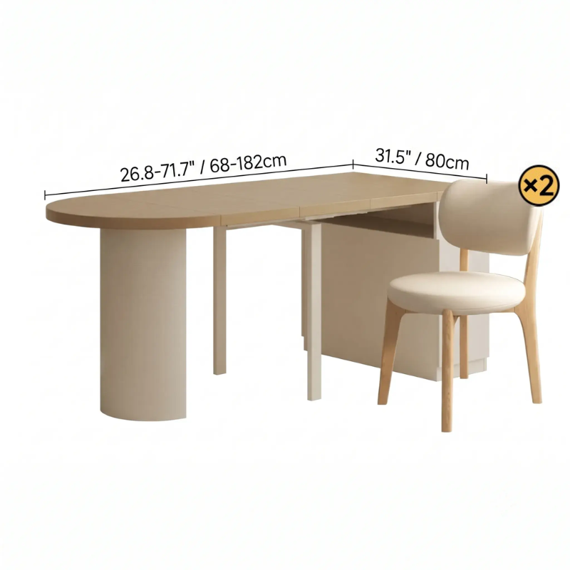 Conjunto de Mesa y Sillas de Comedor Expandible Minimalista Moderno