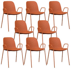 Scandinavian Stackable Plastic & Acrylic Kitchen & Dining Chair with Metal Legs Dining Chairs