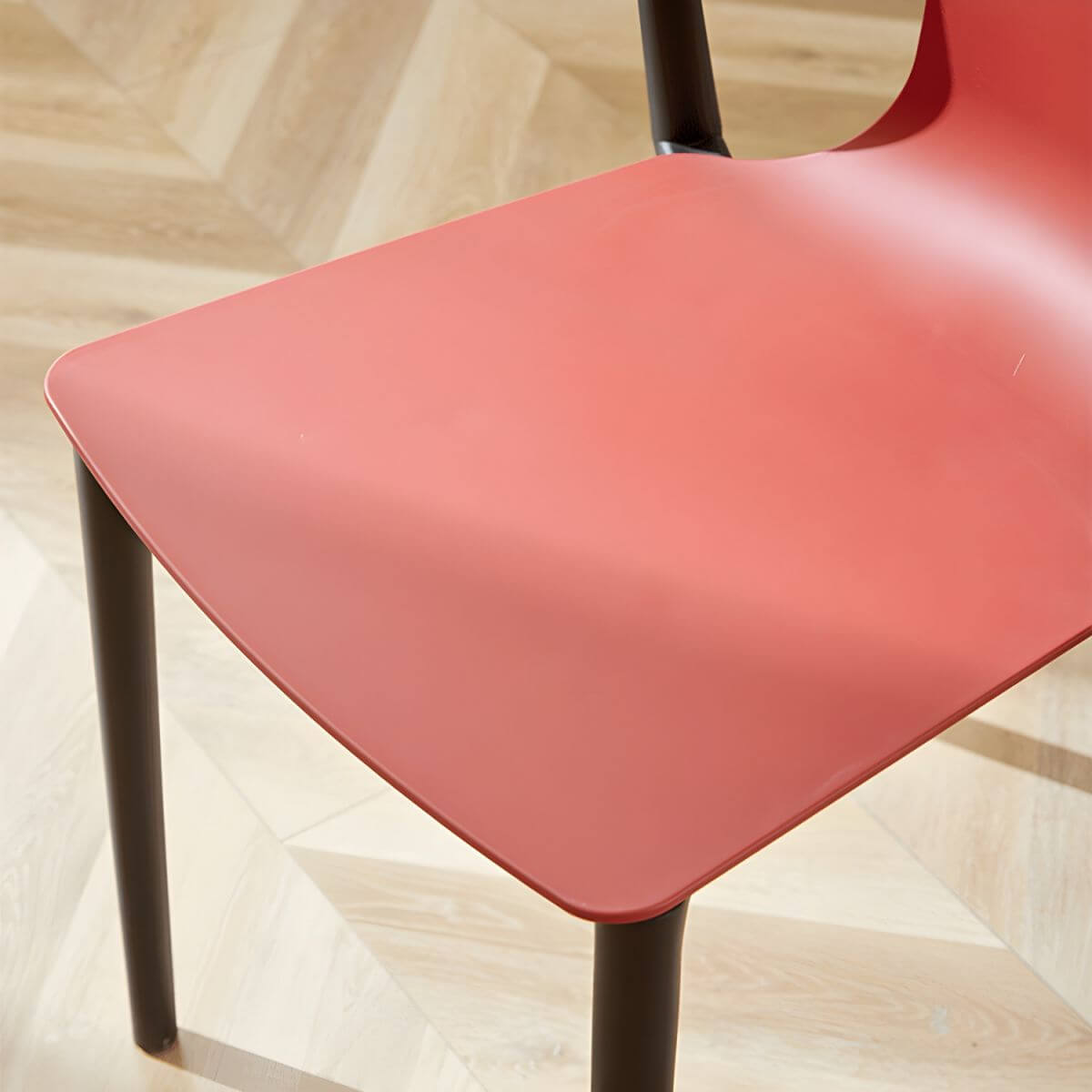 Low-back plastic and acrylic side chair with modern style for kitchen and dining areas