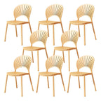 Scandinavian style plastic and acrylic side chair with low back for kitchen and dining